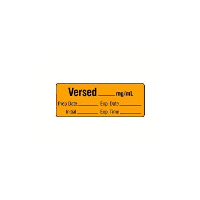 Pharmacy Label Anesthesia Label Versed _____