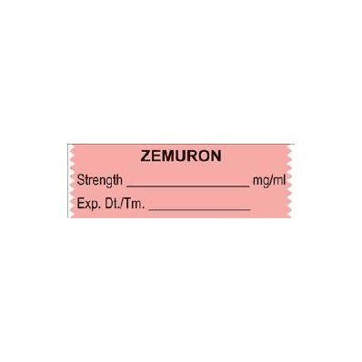 Pharmacy Label Anesthesia Label Zemuron Mg/ml