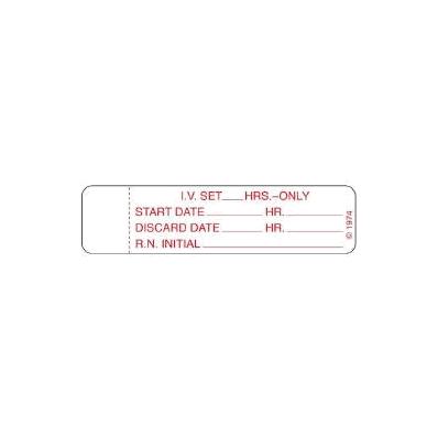 Pharmacy Label Iv Alert I.V. Set - _____ Hrs.
