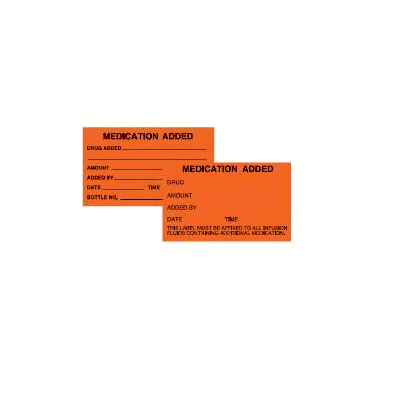 Pharmacy Label, Medication Added, 1-1/2" X 2-1/2"