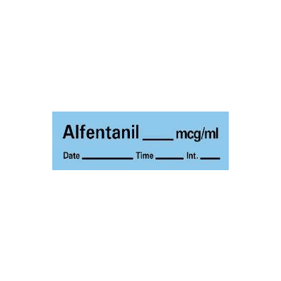 Pharmacy Label Timemed Anesthesia Label Alfen