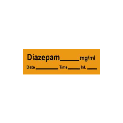 Pharmacy Label Timemed Anesthesia Label Diaze