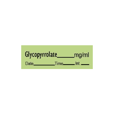 Pharmacy Label Timemed Anesthesia Label Glyco