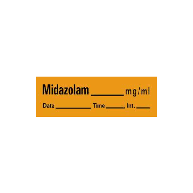 Pharmacy Label Timemed Anesthesia Label Midaz