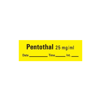 Pharmacy Label Timemed Anesthesia Label Pento