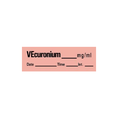 Pharmacy Label Timemed Anesthesia Label Vecur
