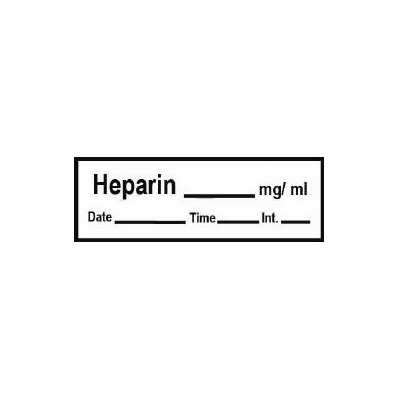 Pharmacy Label Timemed Drug Label Heparia Whi
