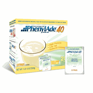 PhenylAde 40 DM, Citrus Pouches, 25g x 20 PKU Oral Supplement