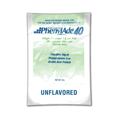 PhenylAde 40 DM, Unflavored Pouches, 25g x 20 PKU Oral Supplement