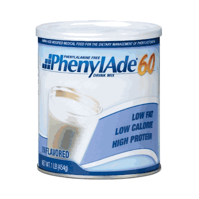 PhenylAde 60 DM, Unflavored Cans, 454g x 4 PKU Oral Supplement