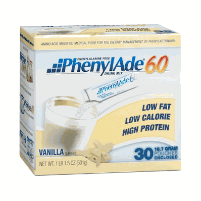 PhenylAde 60 DM, Vanilla Pouches, 16.7 g x 30 PKU Oral Supplement