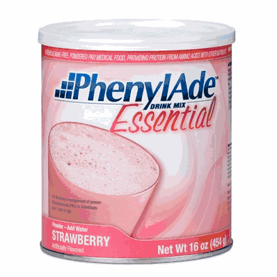 PhenylAde Essential DM, Strawberry Cans PKU Oral Supplement, 454 g x 4