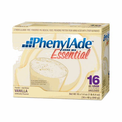 PhenylAde Essential DM, Vanilla Pouches 40 g x 16 PKU Oral Supplement