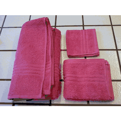 Pink Hand Towel, 100% cotton, 16" x 26", 5 oz