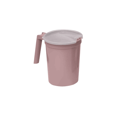 PITCHER, HANDLE, W/LID, MAUVE