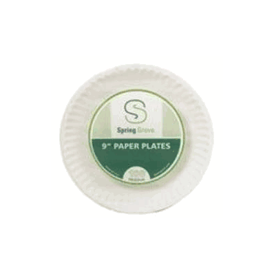 Plate Spring Grove White Disposable Paper - P