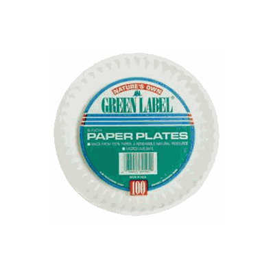 Plate White Disposable Paper - Plate, Paper (