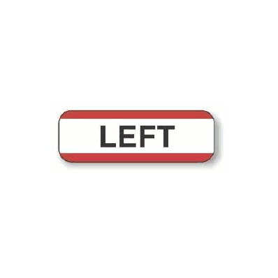 Position Label Left White 1-1/2 X 1/2 Inch -