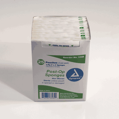 Post-op Sponge, Non-Woven, Sterile 2 Pieces e
