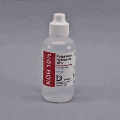Potassium Hydroxide, 10%, 2 oz. Dropper Bottle Reagent