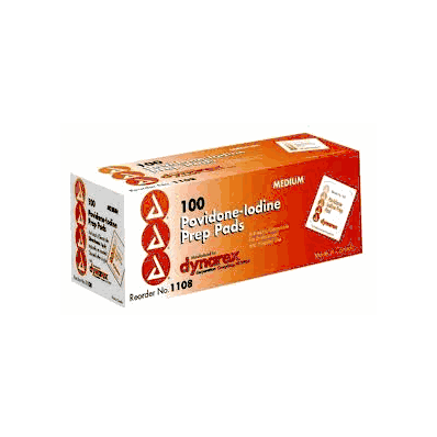 Povidone Preparation Pad, Medium - 10/100/Cs