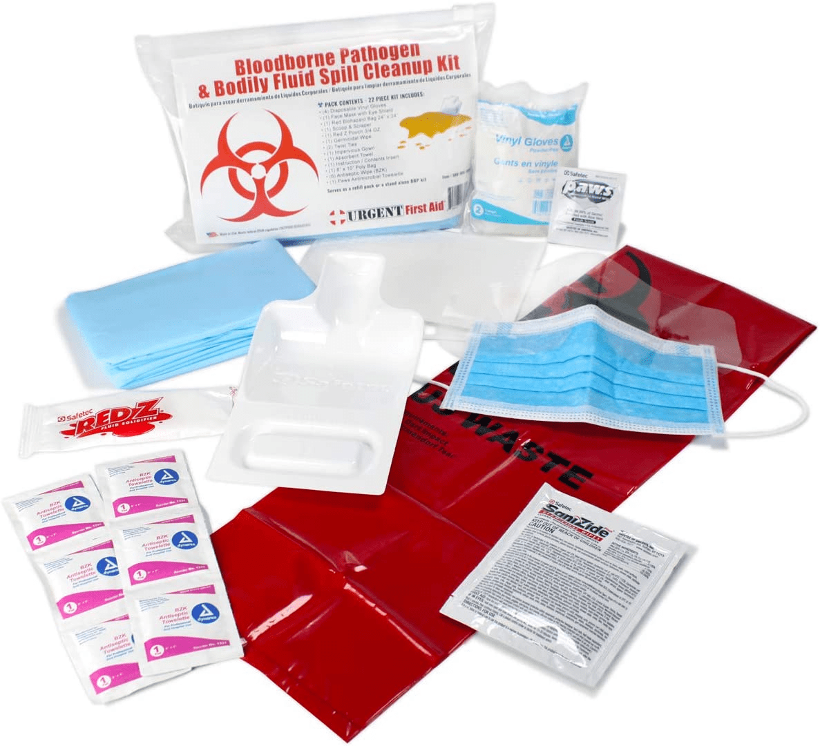 PPE Kit, Personal Protection Kit, 21 Piece Bodily Fluid Clean. Pack