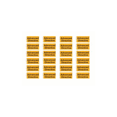 Pre-printed Label Advanced Directive Yellow /