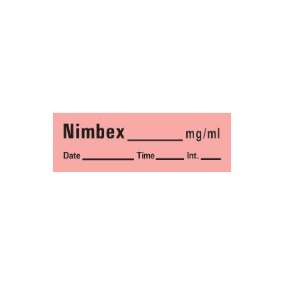 Pre-printed Label Barkley Drug Label Nimbex