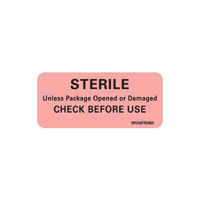 Pre-printed Label Medvision Sterilization La