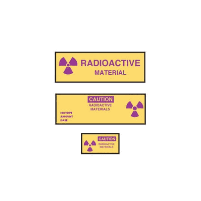 Pre-Printed Label / Tape, 3" x 1" Warning Label, RADIOACTIVE MATERIAL
