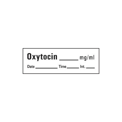 Pre-printed Label Timemed Drug Label Oxytocin