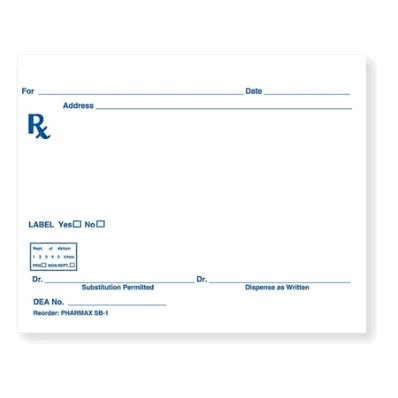 Prescription Pad Paper 5" x 4" White