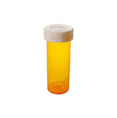 Prescription Vial, 13 Dram, Child Resistant Cap, Amber, Screw Lock