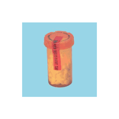Prescription Vial, 40 Dram, Attached Child Resistant Cap, Clear Amber by Health Care Logistics