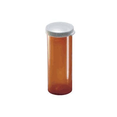Prescription Vial, 40 Dram, Snap Cap, Amber by Owens Illinois