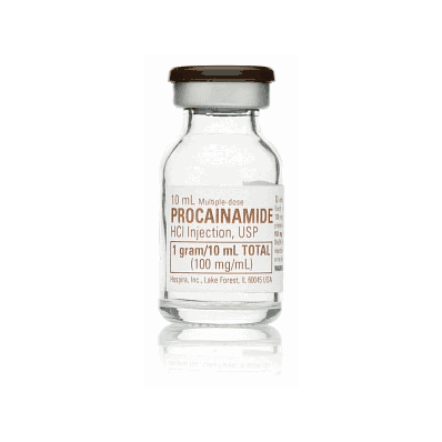 Procainamide Hydrochloride Injection, 100 mg / mL, 25 x 10 mL