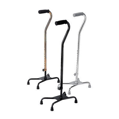 Quad Cane, 29- 38, Silver LARGE BASE