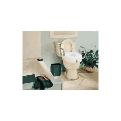 Raised Toilet Seat With Armrests E-z Lock Wh