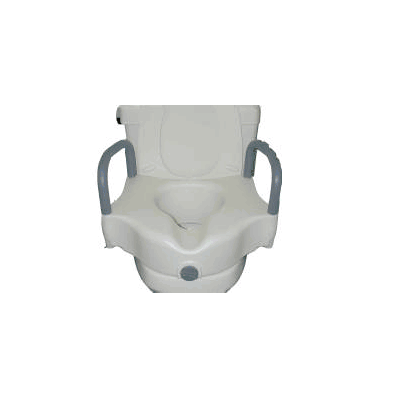 Raised Toilet Seat With Armrests, 250 lb, 3 ea/cs