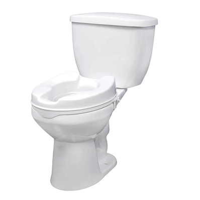 Raised Toilet Seat with Lock, color WHITE, 4"