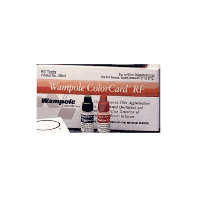 Rapid Diagnostic Test Kit Colorcard Rf Rheum
