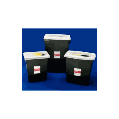 Rcra Waste Container 8 Gallon Black Base Whit