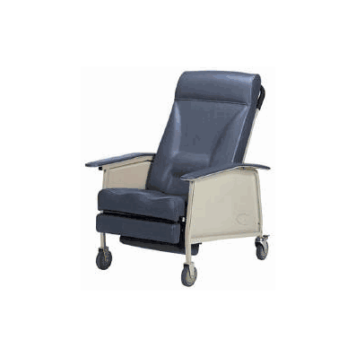 Recliner Deluxe Blue Four Zinc Plated Casters