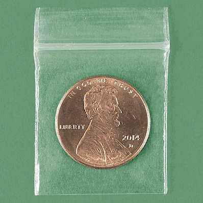 Reclosable Bags, 1 x 1", 2 Mil, Zip Lock or