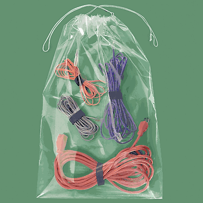 Reclosable Bags, 4 Mil Drawstring Bags, 16