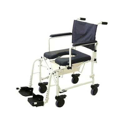 Rehab shower commode chair with 5" casters, 300 lb