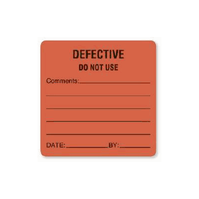 Repair And Maintenance Label Defective Do Not