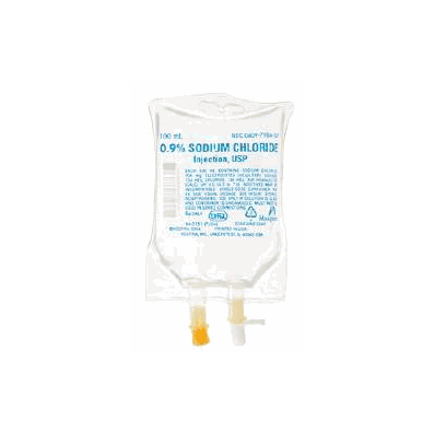 Replacement Preparation, 100 mL, 0.9% Flexible Bag, sold as 80/Cs #798437