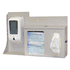 Respiratory Hygiene Station, Automatic, with Locking Lid, 22-1/4" W x 5" D x 14-3/4" H Aluminum, color: Beige Quartz, For Use With 2 boxes of Face Masks, one-two boxes of Facial Tissue, or one box of gloves and one Hand Sanitizer Dispenser, sold as each by Bowman RS005-0412 <br><br><font color="red"><b>BACK TO THE PRODUCT TABLE, <a href="https://www.aaawholesalecompany.com/personal-hygiene-personal-hygiene-accessories-bowman-dispensers-and-accessories.html">CLICK HERE</a></b></font>