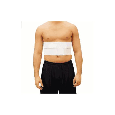 Rib belt, medium, 6", elastic, white
